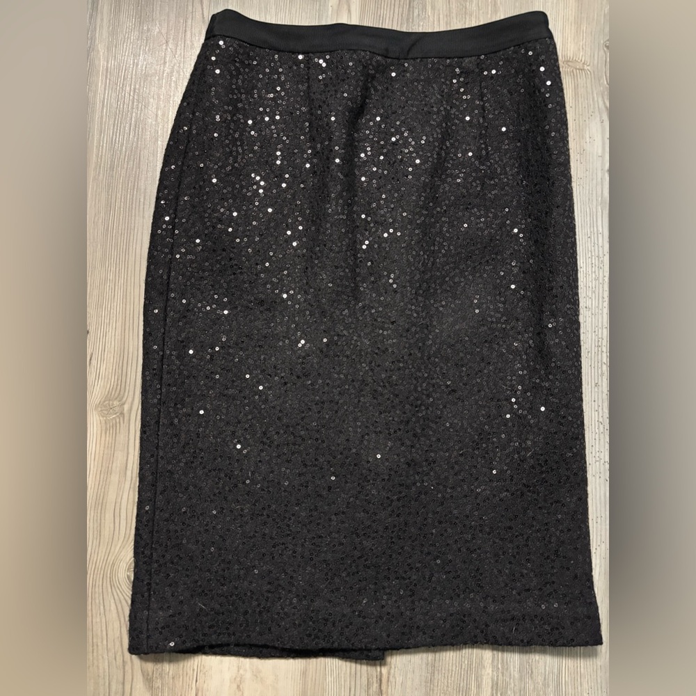 Boden Black Sequin Pencil Skirt NWT women
